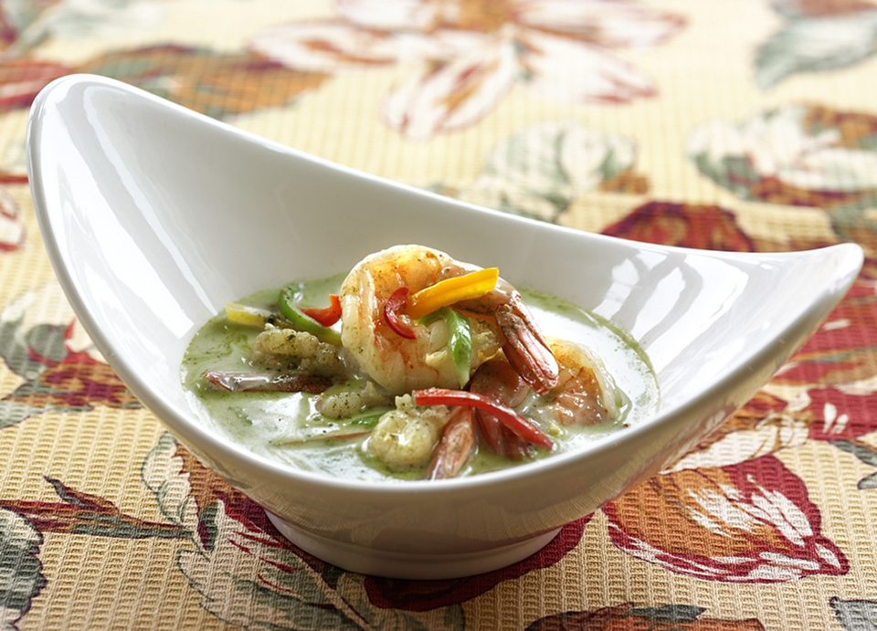shrimp with moringa curry