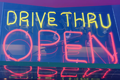 Neon drive thru sign