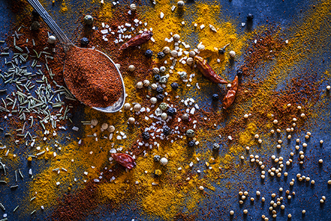 Ground spices background