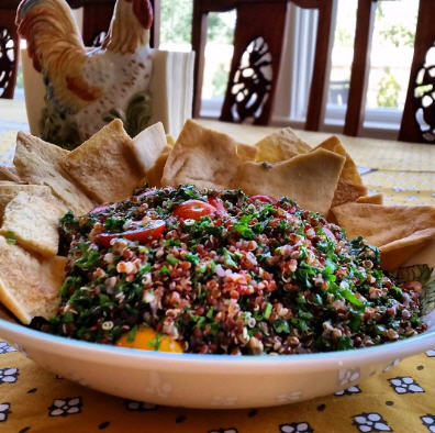 Quinoa Tabbouleh on Pita