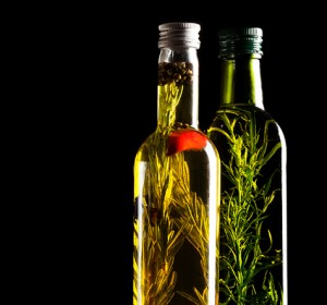 Homemade oil with herbs