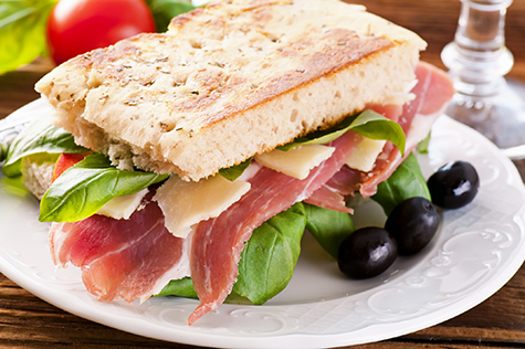 Sandwich with Ham and Parmesan