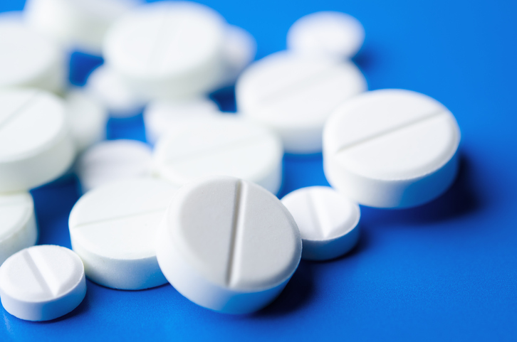 closeup of white pills