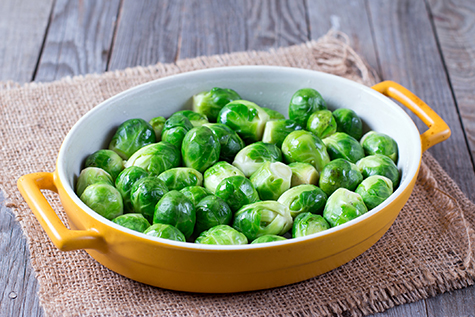 brussels sprouts in baking dish